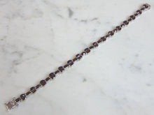 Load image into Gallery viewer, Womens Vintage Estate Sterling Silver Garnet Bracelet 15.7g E5955