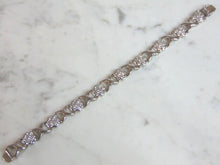 Load image into Gallery viewer, Womens Vintage Estate Sterling Silver CZ Bracelet 20.7g E5956