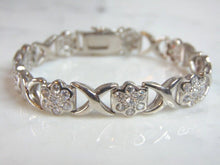 Load image into Gallery viewer, Womens Vintage Estate Sterling Silver CZ Bracelet 20.7g E5956