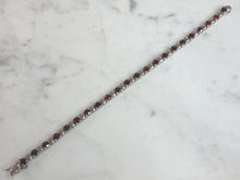 Load image into Gallery viewer, Womens Vintage Estate Sterling Silver Garnet Bracelet 13.1g E5957