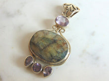 Load image into Gallery viewer, Womens Vintage Estate Sterling Silver Multi Stone Pendant 10.6g E5642