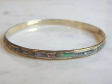Load image into Gallery viewer, Womens Vintage Estate Sterling Silver Abalone Bracelet 7.2g E5670