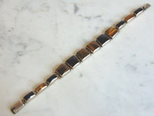 Load image into Gallery viewer, Womens Vintage Estate Sterling Silver Tiger Eye &amp; Onyx Bracelet 33.5g E5681