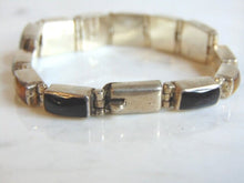 Load image into Gallery viewer, Womens Vintage Estate Sterling Silver Tiger Eye &amp; Onyx Bracelet 33.5g E5681