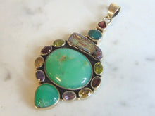 Load image into Gallery viewer, Womens Vintage Estate Sterling Silver Multi Stone Pendant 18.9g E5690