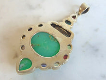 Load image into Gallery viewer, Womens Vintage Estate Sterling Silver Multi Stone Pendant 18.9g E5690