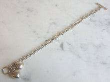 Load image into Gallery viewer, Womens Vintage Estate Sterling Silver Heart Charm Bracelet 23g E5774