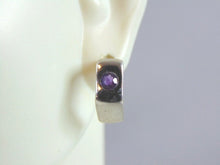 Load image into Gallery viewer, Womens Vintage Estate Sterling Silver Amethyst Earrings 2.8g E1171