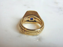 Load image into Gallery viewer, Womens Vintage Estate 14K Yellow Gold Sapphire &amp; Diamond Ring, 9.3g E850