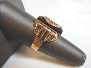 Lovely Womens Vintage Estate 10K Rose Gold Band Signet Ring  7.4g E860
