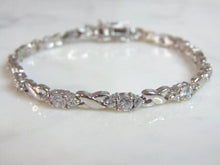 Load image into Gallery viewer, Womens Vintage Estate Sterling Silver CZ Bracelet 13.8g E5954