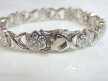 Load image into Gallery viewer, Womens Vintage Estate Sterling Silver CZ Bracelet 20.7g E5956