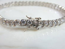 Load image into Gallery viewer, Womens Vintage Estate Sterling Silver CZ Bracelet 15g E5980
