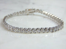 Load image into Gallery viewer, Womens Vintage Estate Sterling Silver CZ Bracelet 15g E5980