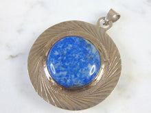 Load image into Gallery viewer, Womens Vintage Estate Sterling Silver Lapis &amp; Malachite Pendant 34.8g E2627