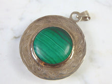 Load image into Gallery viewer, Womens Vintage Estate Sterling Silver Lapis &amp; Malachite Pendant 34.8g E2627