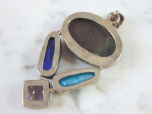 Load image into Gallery viewer, Womens Vintage Estate Sterling Silver Multi-Stone Pendant 31.9g E2643
