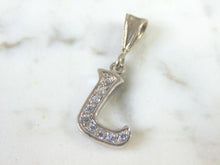 Load image into Gallery viewer, Womens Vintage Estate Sterling Silver "L" CZ Pendant 2.7g E2657