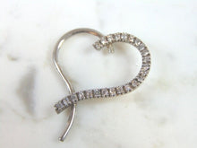 Load image into Gallery viewer, Womens Vintage Estate Sterling Silver Heart CZ Pendant 3.3g E2664