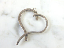 Load image into Gallery viewer, Womens Vintage Estate Sterling Silver Heart CZ Pendant 3.3g E2664