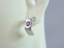 Load image into Gallery viewer, Womens Vintage Estate Sterling Silver Amethyst Earrings 2.8g E1171