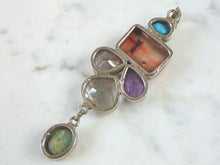 Load image into Gallery viewer, Womens Vintage Estate Sterling Silver Multi-Stone Pendant 26.8g E2650