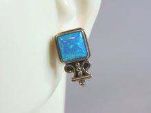 Load image into Gallery viewer, Womens Vintage Estate Sterling Silver Opal Earrings 4.8g E2687