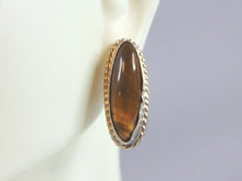Load image into Gallery viewer, Womens Vintage Single Sterling Silver Tigers Eye Earring 3.5g E2715