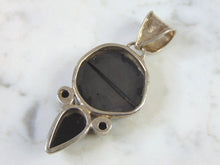 Load image into Gallery viewer, Womens Vintage Estate Sterling Silver Onyx Pendant 17.6g E2735