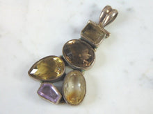 Load image into Gallery viewer, Womens Vintage Estate Sterling Silver Multi Stone Pendant 34.7g E2765
