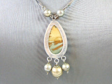 Load image into Gallery viewer, Womens Vintage Estate Sterling Silver Jasper Necklace 25.6g E2789