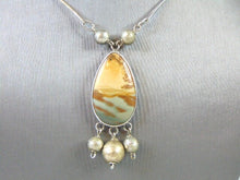 Load image into Gallery viewer, Womens Vintage Estate Sterling Silver Jasper Necklace 25.6g E2789