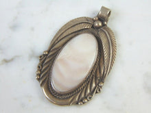 Load image into Gallery viewer, Womens Vintage Estate Sterling Silver Mother of Pearl Pendant 15.2g E2656