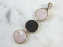 Load image into Gallery viewer, Womens Vintage Estate Sterling Silver Onyx Pendant 6.4g E2660
