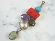 Load image into Gallery viewer, Womens Vintage Estate Sterling Silver Multi-Stone Pendant 26.8g E2650