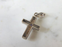 Load image into Gallery viewer, Vintage Estate Sterling Silver Religious Cross Pendant 3.6g E2196