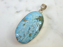 Load image into Gallery viewer, Womens Vintage Estate Sterling Silver Turquoise Pendant 16.6g E2711