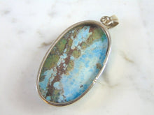 Load image into Gallery viewer, Womens Vintage Estate Sterling Silver Turquoise Pendant 16.6g E2711