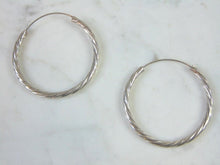 Load image into Gallery viewer, Womens Vintage Estate Sterling Silver Hoop Earrings 6.3g E1800