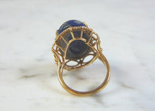 Load image into Gallery viewer, Womens Vintage Estate 14k Yellow Gold Lapis Lazuli Ring 7g E1012
