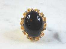 Load image into Gallery viewer, Womens Vintage Estate 14k Gold Onyx &amp; Diamond Ring 10.6g E1015