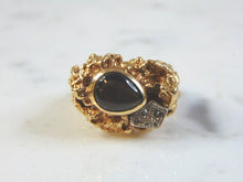 Load image into Gallery viewer, Womens Vintage Estate 14k Yellow Gold Nugget Diamond Ring 15.6g E1022