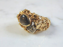 Load image into Gallery viewer, Womens Vintage Estate 14k Yellow Gold Nugget Diamond Ring 15.6g E1022