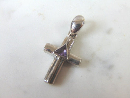 Vintage Estate Sterling Silver Religious Cross Pendant 3.6g E2196