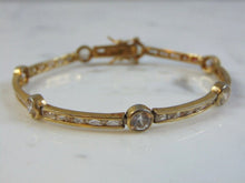 Load image into Gallery viewer, Womens Vintage Estate Sterling Silver CZ Bracelet 11.1g E2821