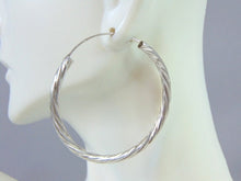 Load image into Gallery viewer, Womens Vintage Estate Sterling Silver Hoop Earrings 6.3g E1800