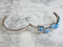 Load image into Gallery viewer, Womens Vintage Estate Sterling Silver Flower Millefiori Bracelet 18.8g E4595