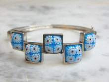 Load image into Gallery viewer, Womens Vintage Estate Sterling Silver Flower Millefiori Bracelet 18.8g E4595
