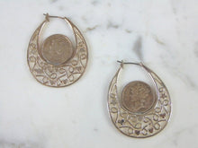 Load image into Gallery viewer, Womens Vintage Estate Sterling Silver Dime Earrings 15g E2746