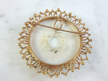 Load image into Gallery viewer, Vintage Estate 14K Gold Hand Painted Porcelain Brooch 15.5g E3025